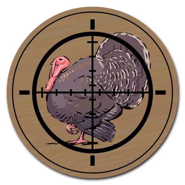 Turkey Hunter Circle Corrugated Plastic Sign